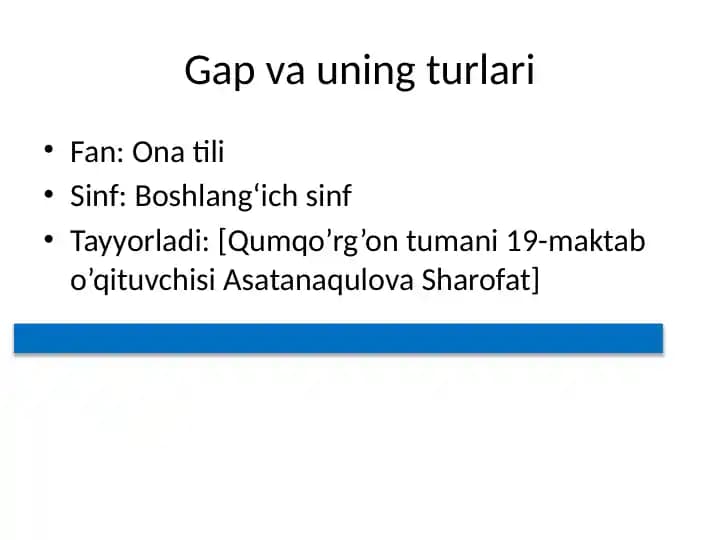 Gap va uning turlari