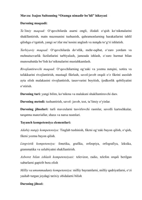 Isajon Sultonning “Otamga nimadir bo’ldi” hikoyasi