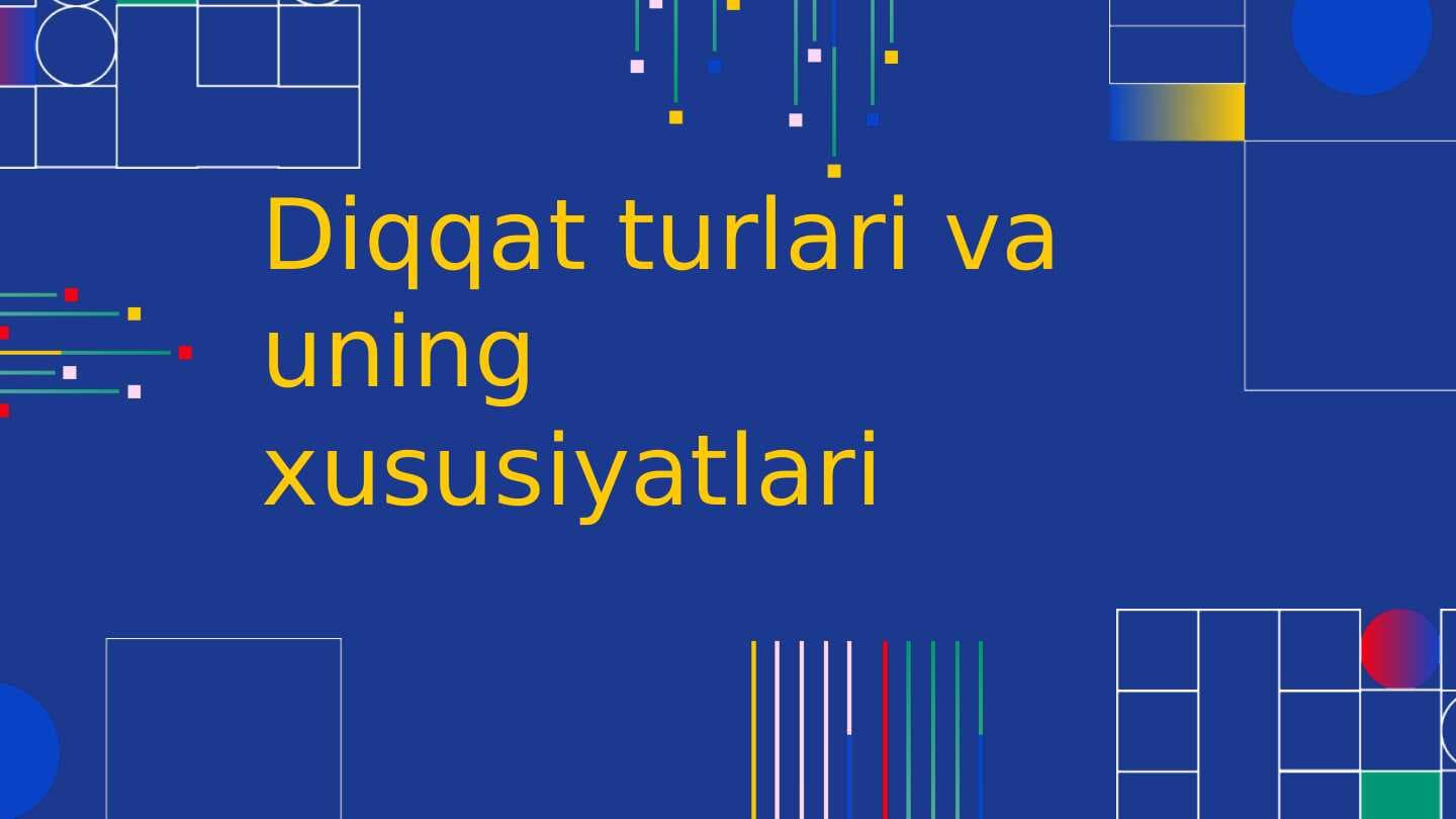 Diqqat turlari va uning xususiyatlari