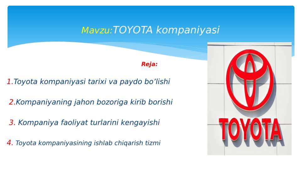 tayota kompaniyasi pptx