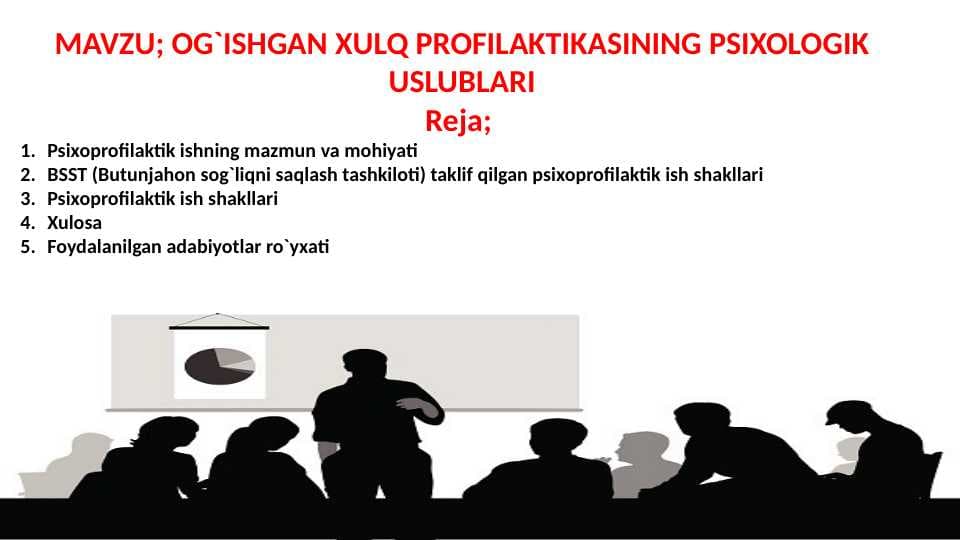 OG`ISHGAN XULQ PROFILAKTIKASINING PSIXOLOGIK USLUBLARI