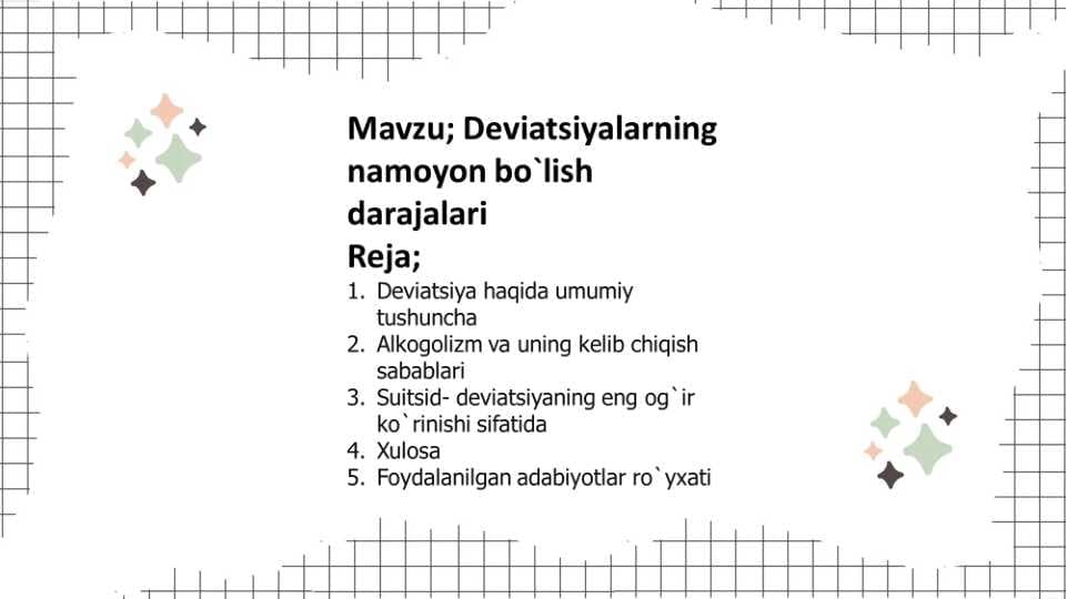 deviatsiyalarninmg namoyon bo`lish darajalari.pptx