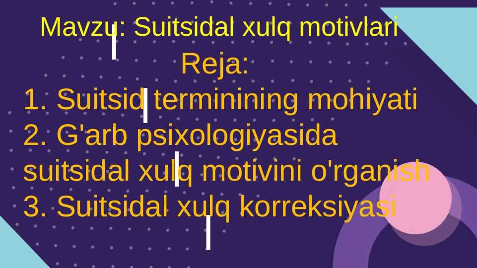 suitsidial xulq motivlari