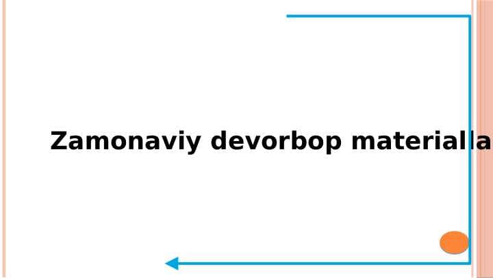 Zamonaviy devorbop materiallar