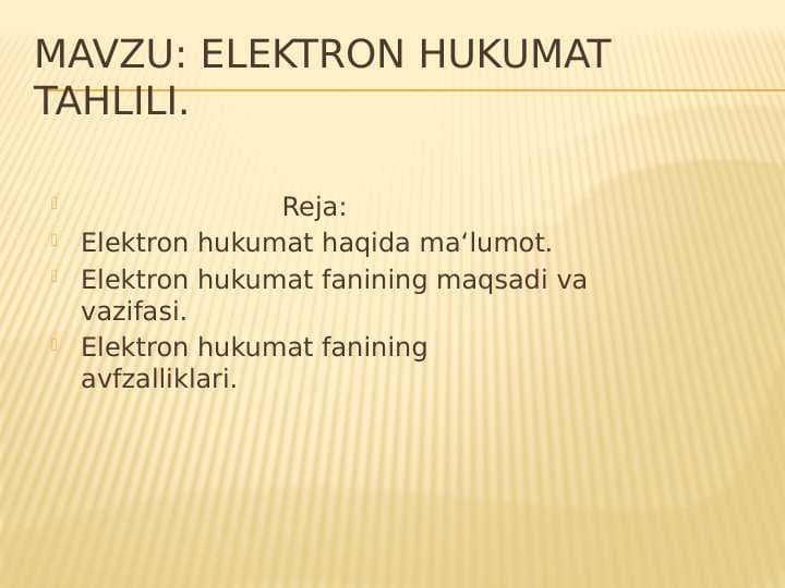 Elektron hukumat tahlili