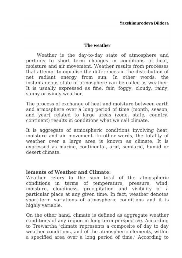 The weather