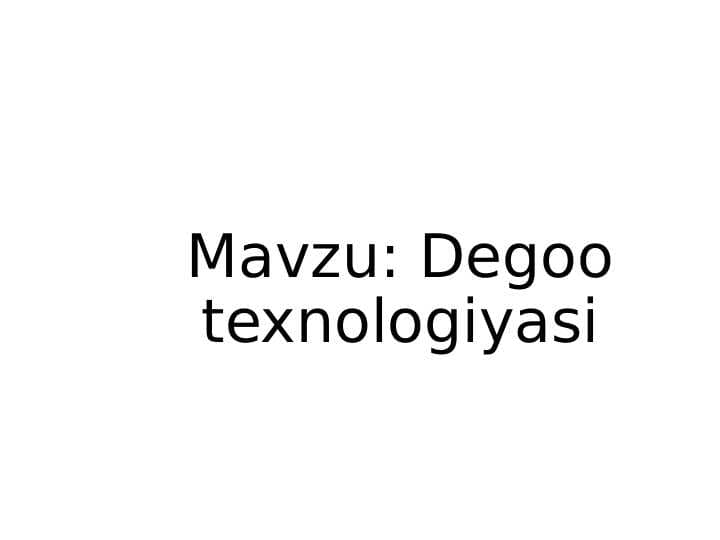 Degoo texnologiyasi