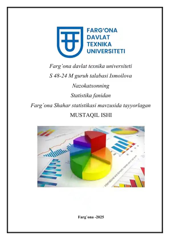 Farg`ona Shahar statistikasi