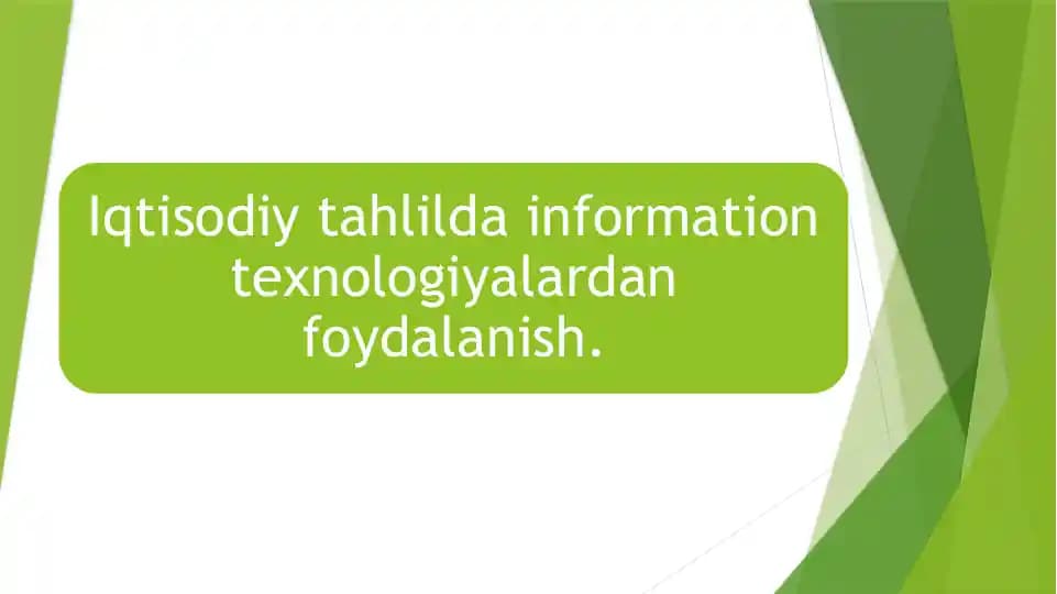 Iqtisodiy tahlilning roli va o'rni