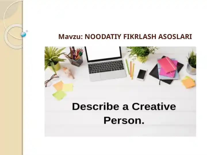 Noodatiy Fikrlash Asoslari