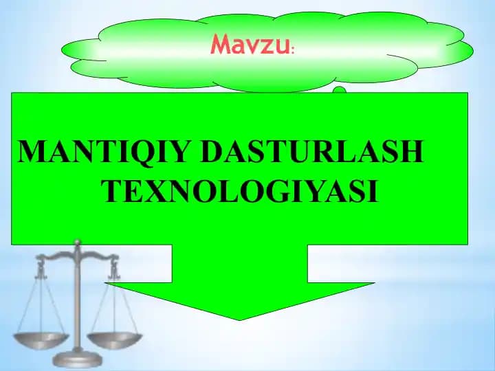 Mantiqiy dasturlash texnologiyasi