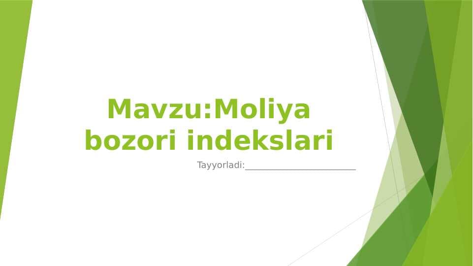 Moliya bozori indekslari