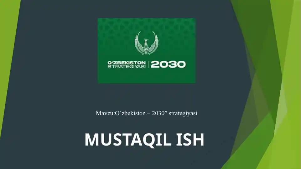O`zbekiston – 2030” strategiyasi
