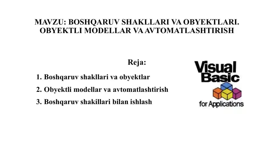 Visual Basic for Applications (VBA)