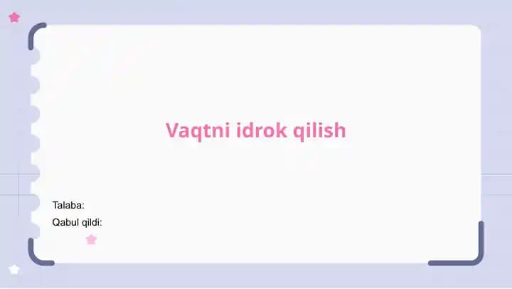 Vaqtni idrok qilish