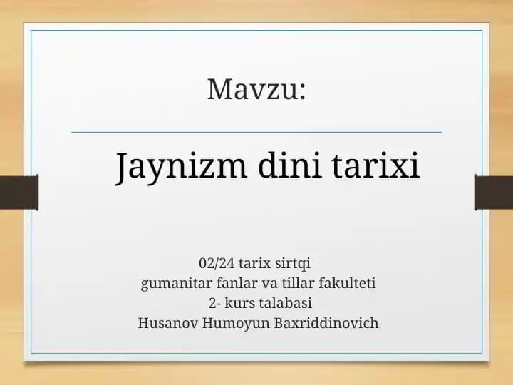 Jaynizm dini tarixi