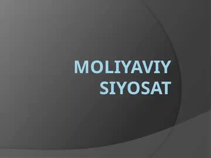 Moliyaviy siyosat