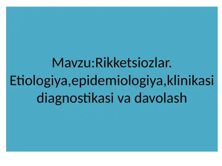 Rikketsiozlar