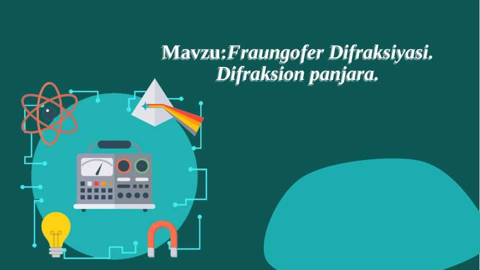 Fraungofer Difraksiyasi. Difraksion panjara.