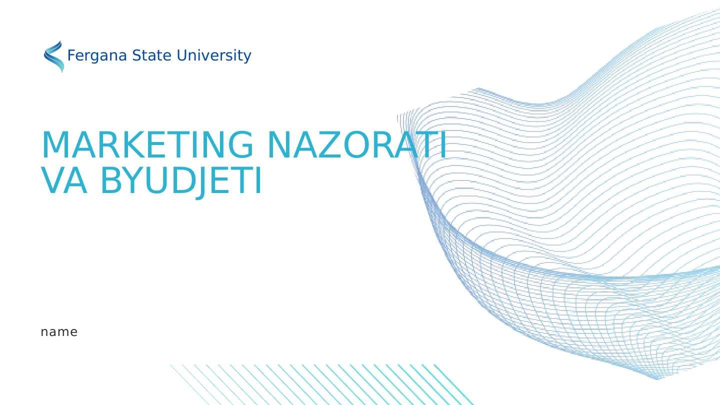 Marketing nazorati va byudjeti