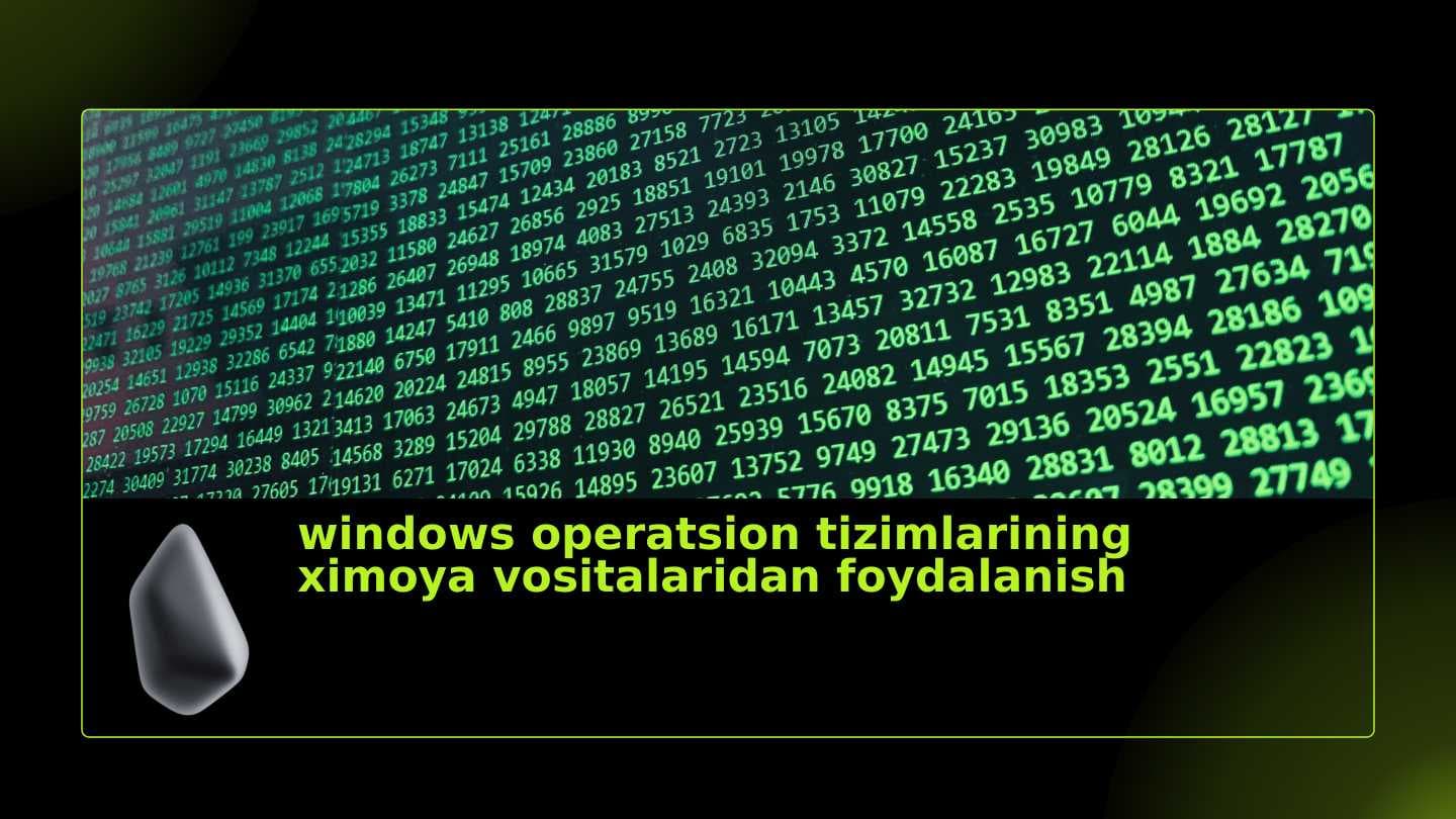 windows operatsion tizimlarining ximoya vositalaridan foydalanish