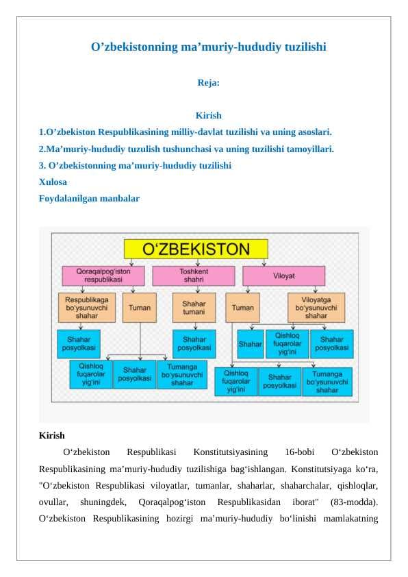 O’zbekistonning ma’muriy-hududiy tuzilishi 24