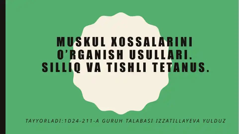 Muskulxossalarinio’rganishusullari