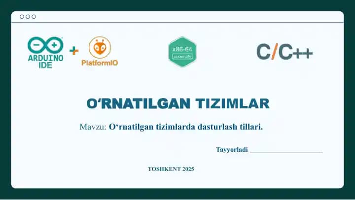 O‘rnatilgan tizimlarda dasturlash tillari