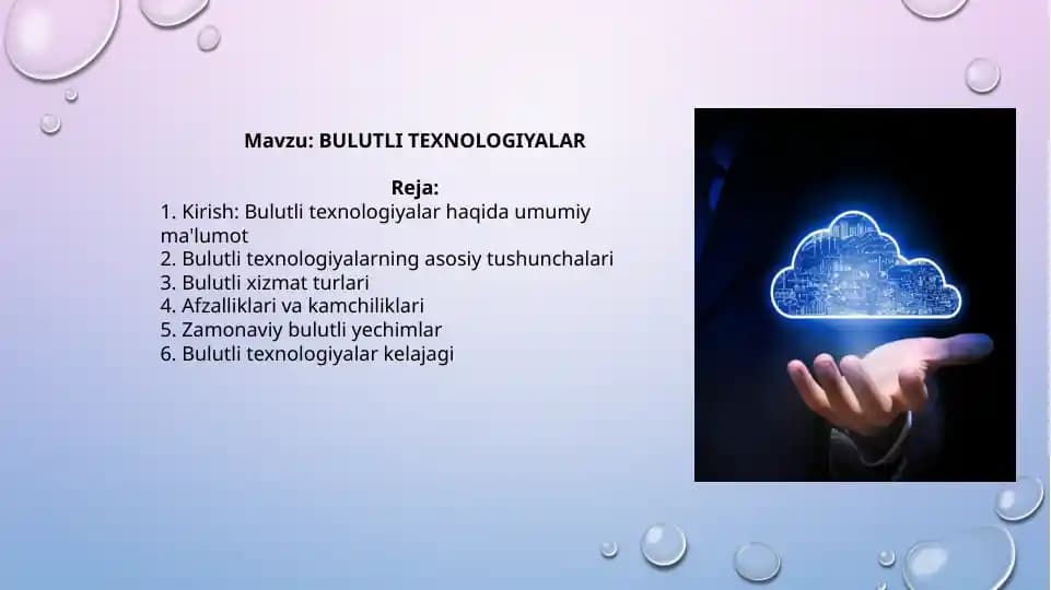 BULUTLI TEXNOLOGIYALAR