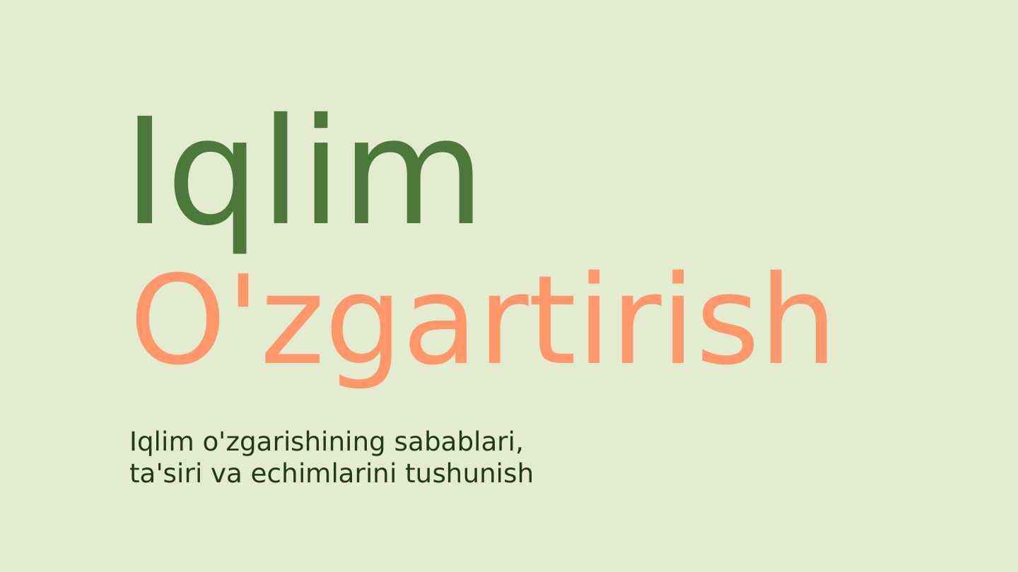 Iqlim o'zgartirish