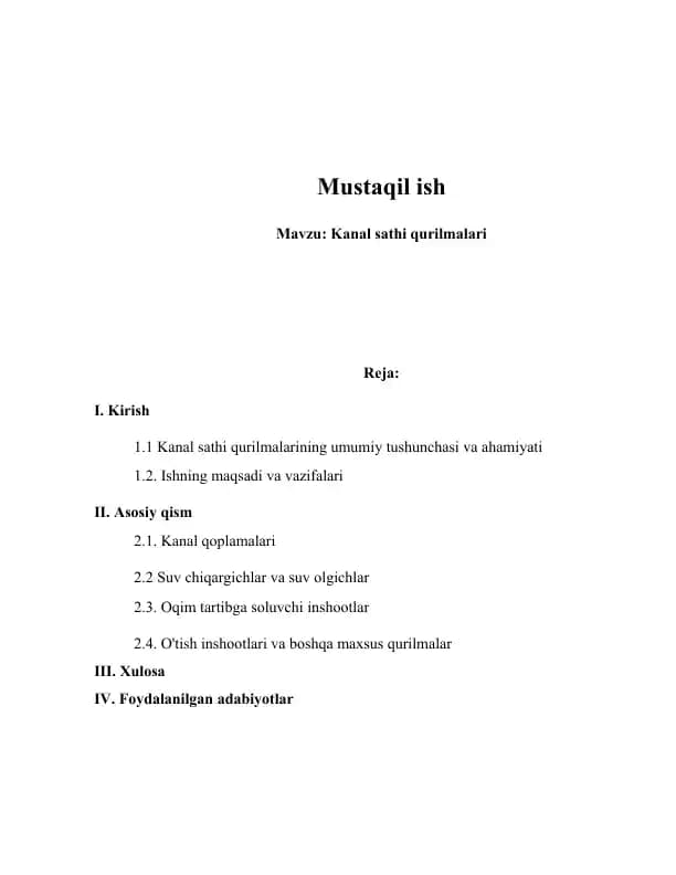 Kanal sathi qurilmalari