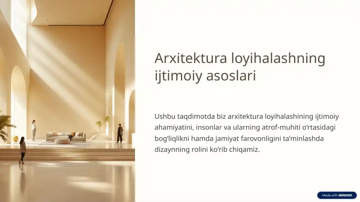Arxitektura loyihalashning ijtimoiy asoslari