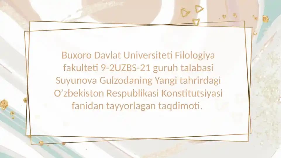Oʼzbekiston Respublikasi Konstitutsiyasi taqdimoti