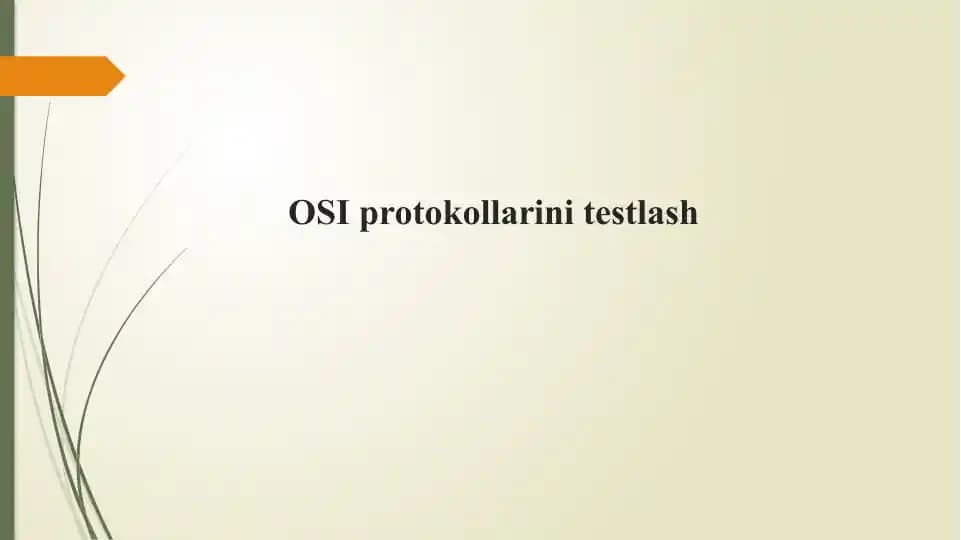 OSI protokollarini testlash