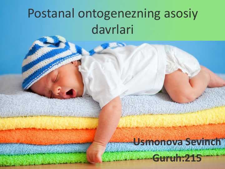 Postanal ontogenezning asosiy  davrlari