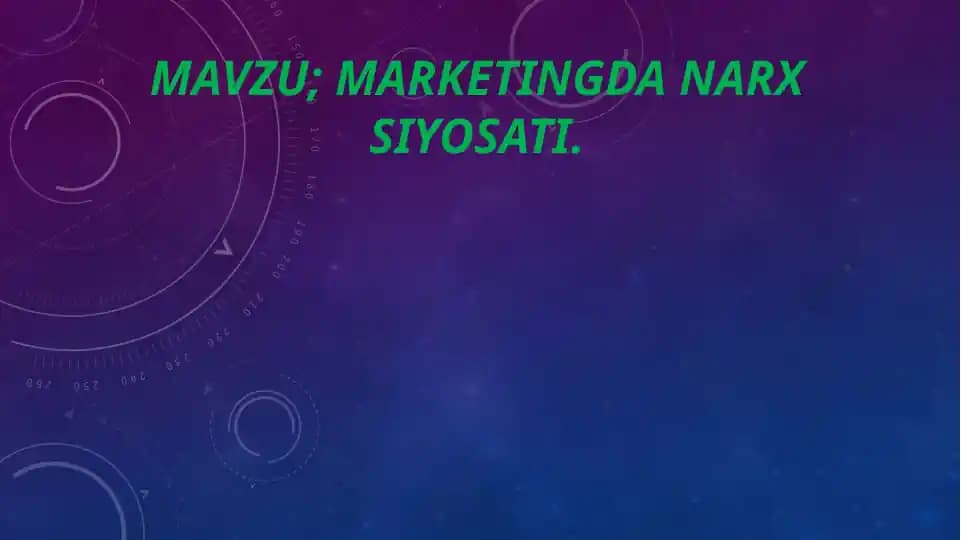 Marketingda narx siyosati