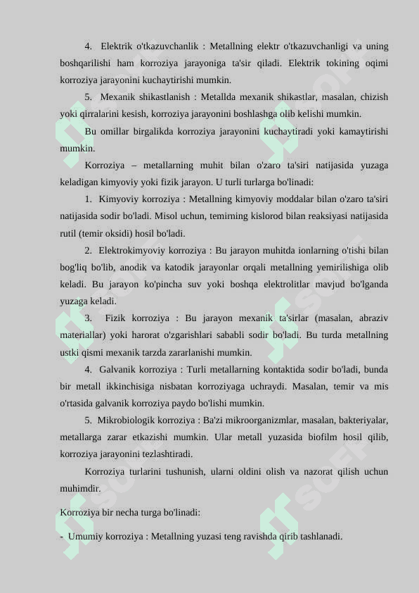 Jihozlarni korroziyadan himoya qilish.