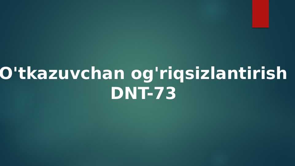 O'tkazuvchan og'riqsizlantirish