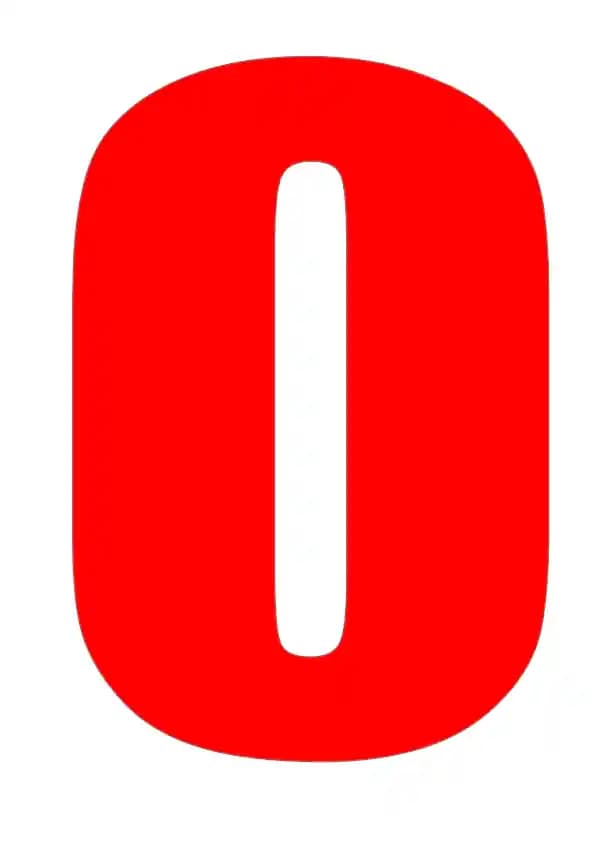 A4 formatda qizil rangli raqamlar
