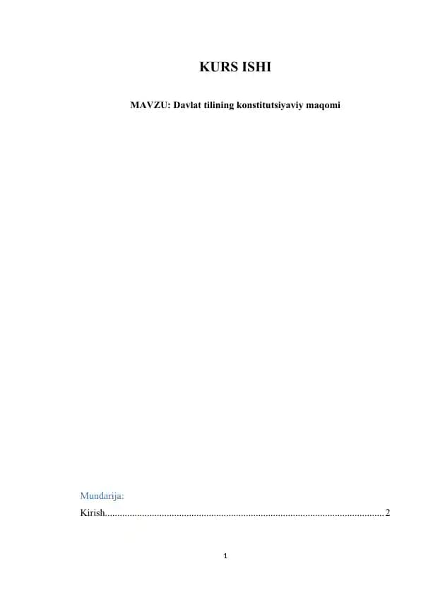 Davlat tilining konstitutsiyaviy maqomi