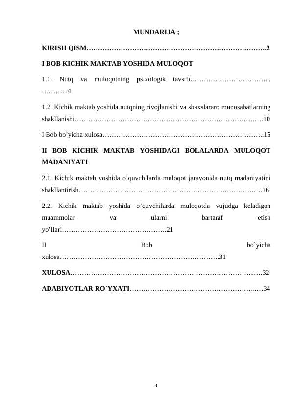 KICHIK MAKTAB YOSHIDA MULOQOT