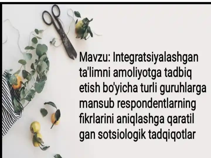 Integratsiyalashgan ta’limni amaliyotga tadbiq etish