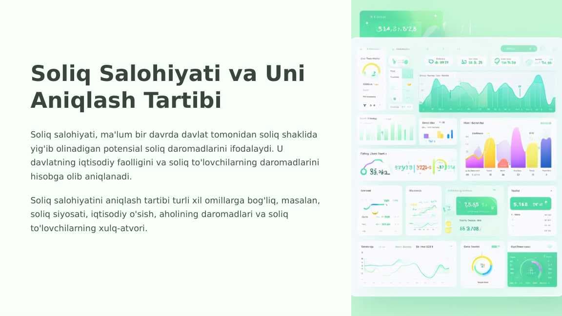 Soliq salohiyati va uni aniqlash tartibi