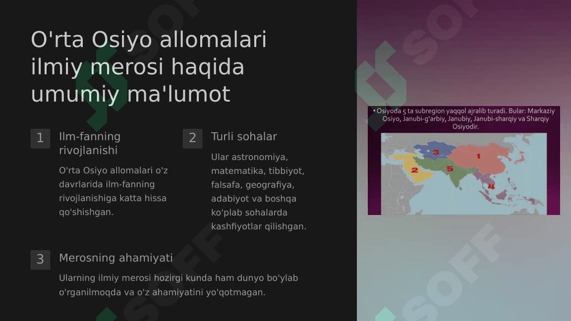 Yuksak ma'naviyatli yoshlarni tarbiyalashda O'rta Osiyo allomalari ilmiy merosining o'rni (allomalarning ilmiy faoliyati misolida_1 )