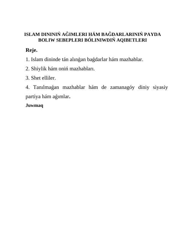 Islam dini qoraqolpoq tilida