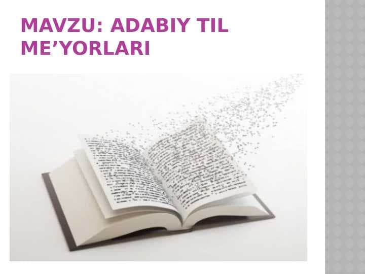Adabiy til me’yorlari
