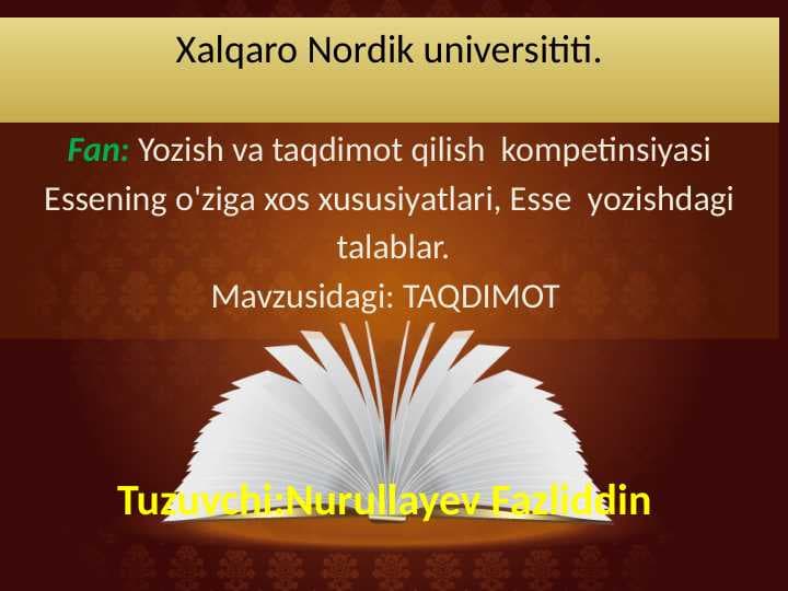 Essening o'ziga xos xususiyatlari, Esse  yozishdagi  talablar.