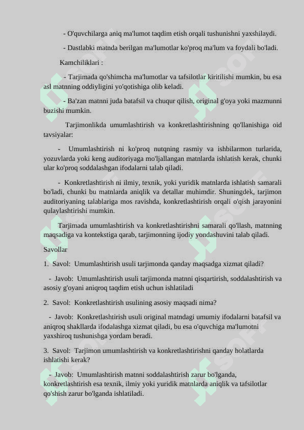 9. Umumlashtirish va konkretlashtirish