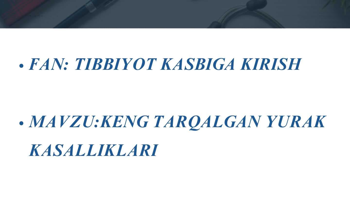 Keng tarqalgan yurak kasalliklari