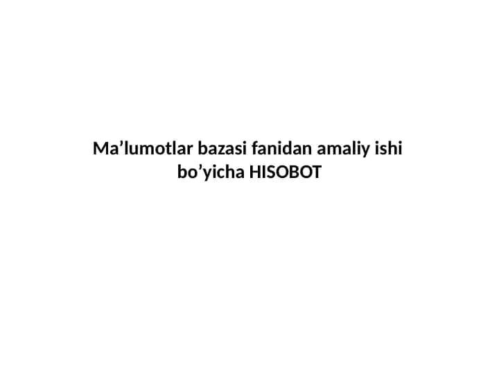 Protsedura yaratish va ulardan foydalanish